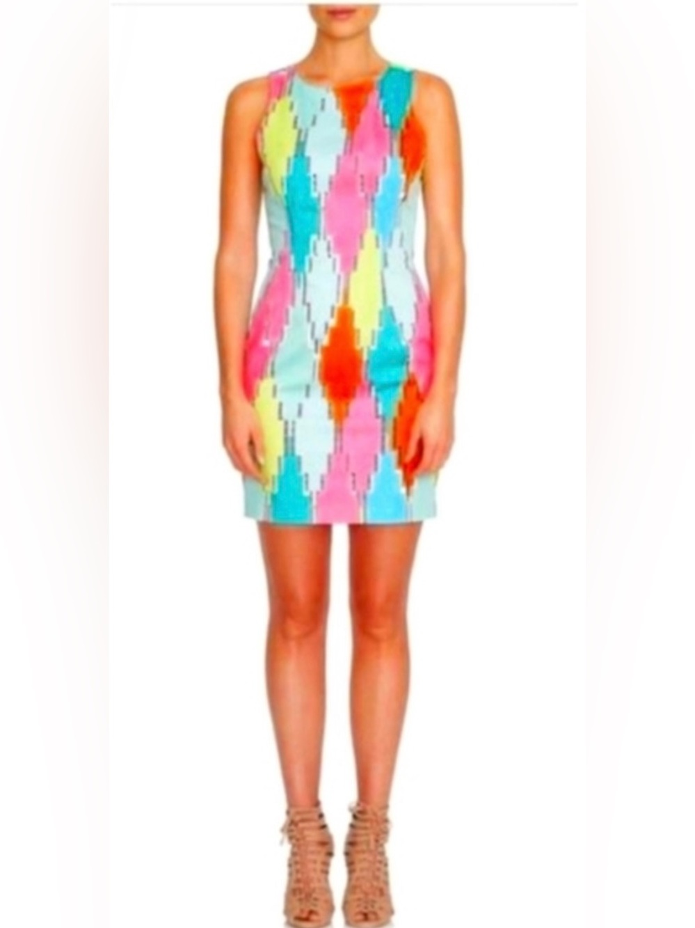 CeCe Colorblock Geometric Sleeveless Shift Dress